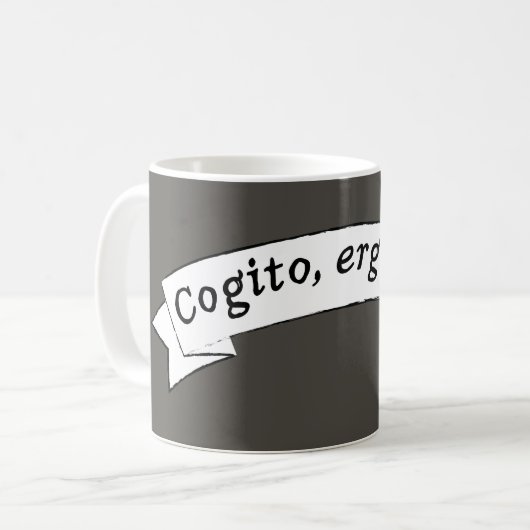 Cogito, ergo sum - ich denke, deshalb bin ich kaffeetasse (Vorderseite Links)