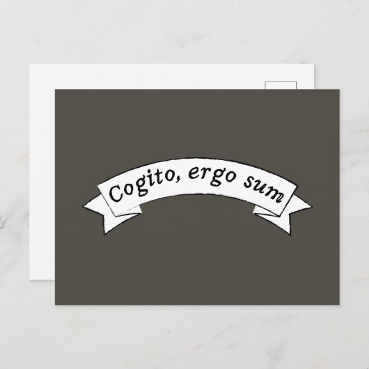 Cogito, ergo sum - ich denke, deshalb bin ich postkarte (Vorne/Hinten)