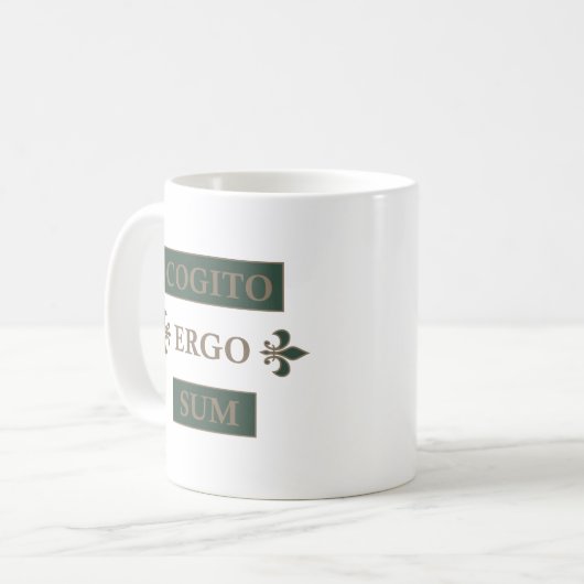 Cogito ergo sum kaffeetasse (Vorderseite Links)