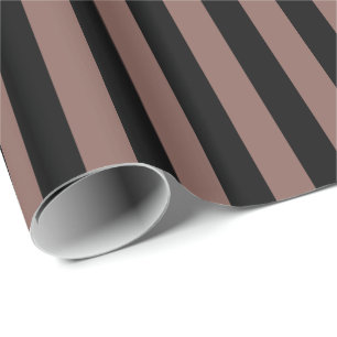 Cognac Braun Schwarz Streifen Geschenkpapier