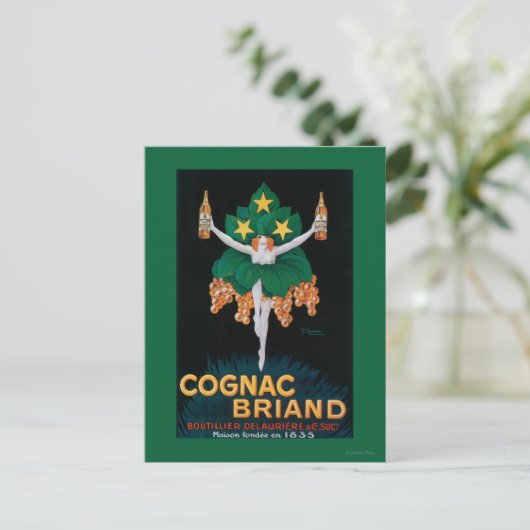 Cognac Briand Promotionplakat Postkarte (Stehend Vorderseite)