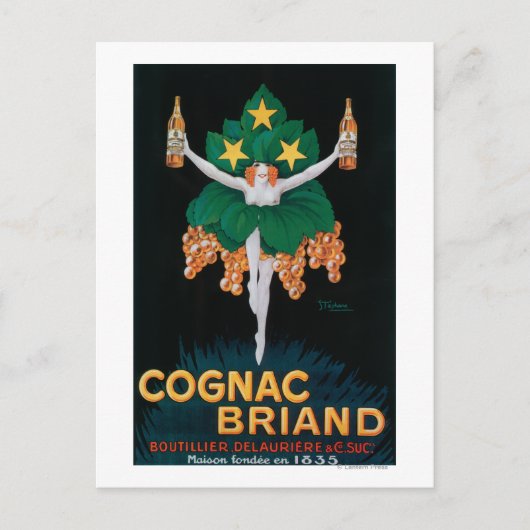 Cognac Briand Promotionplakat Postkarte (Vorderseite)