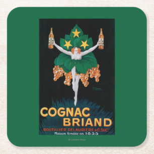 Cognac Briand Werbeplakat Rechteckiger Pappuntersetzer