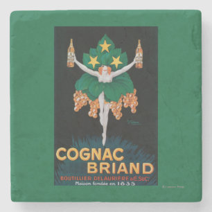 Cognac Briand Werbeplakat Steinuntersetzer