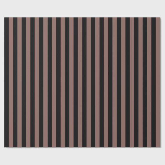 Cognac Brown Black Stripe Geschenkpapier (Flach)