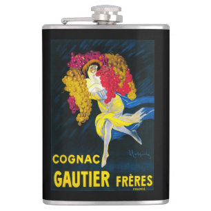 Cognac Gautier WerbeplakatFrankreich Flachmann