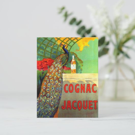 Cognac Jacquet Vintages Werbeplakat Postkarte (Stehend Vorderseite)