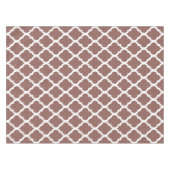 Cognac Leather Brown Marokkanischer Tile Trellis Tischdecke (Vorderseite (Horizontal))