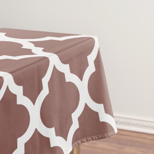 Cognac Leather Brown Marokkanischer Tile Trellis Tischdecke (Beispiel)