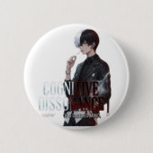 Cognitive Dissonanz Ästhetischer Anime-Junge Kunst Button (Vorderseite)