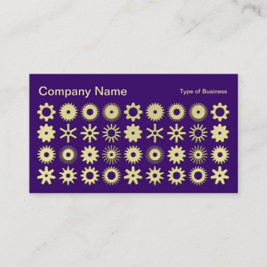 Cogs - 3D Gold Farbe mit Tief Lila Visitenkarte (Vorderseite)