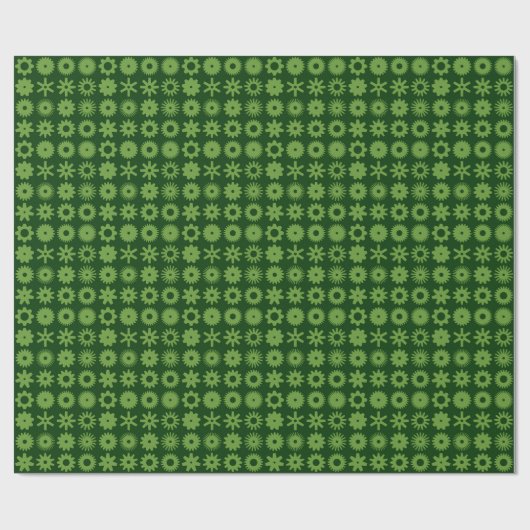 Cogs - Avocado Green on Dark Forest Green Geschenkpapier (Flach)