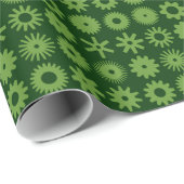 Cogs - Avocado Green on Dark Forest Green Geschenkpapier (Rolleneckpunkt)