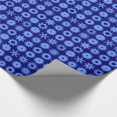 Cogs - Baby Blue on Deep Navy Geschenkpapier (Ecke)