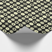 Cogs - Blassgelb auf schwarz Geschenkpapier (Ecke)