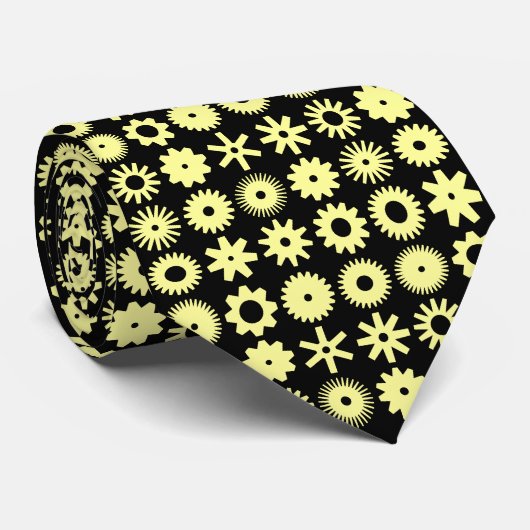 Cogs - Chalk auf schwarz Krawatte (Gerollt)