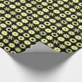 Cogs - Chalk Gelb auf schwarz Geschenkpapier (Ecke)