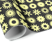 Cogs - Chalk Gelb auf schwarz Geschenkpapier (Rolleneckpunkt)