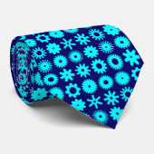 Cogs - Cyan on Deep Navy Krawatte (Gerollt)