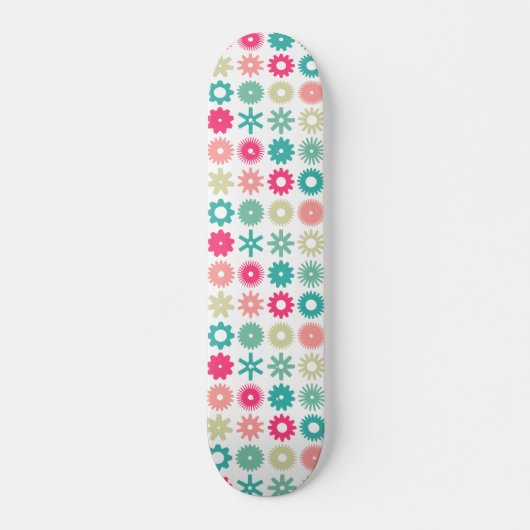 Cogs - Farben 01 - auf Weiß Skateboard (Vorne)