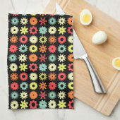 Cogs - Farben 04 - auf schwarz Geschirrtuch (Viertel Falte)