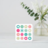 Cogs - Farben auf Weiß Quadratische Visitenkarte (Stehend Vorderseite)