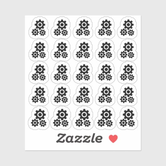 Cogs Gears Steampunk Mechanisches Symbol Bujo Plan Aufkleber (Blatt)