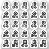 Cogs Gears Steampunk Mechanisches Symbol Bujo Plan Aufkleber (Vorderseite)