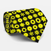 Cogs - Gelb auf schwarz Krawatte (Gerollt)
