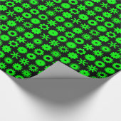 Cogs - grün auf schwarz geschenkpapier (Ecke)