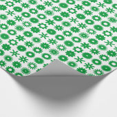 Cogs - grün auf Weiß Geschenkpapier (Ecke)