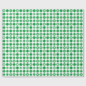 Cogs - grün auf Weiß Geschenkpapier (Flach)