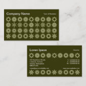 Cogs - Khaki auf dunklem Olive Visitenkarte (Vorne/Hinten)