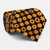 Cogs - Light Orange auf Black Krawatte (Gerollt)