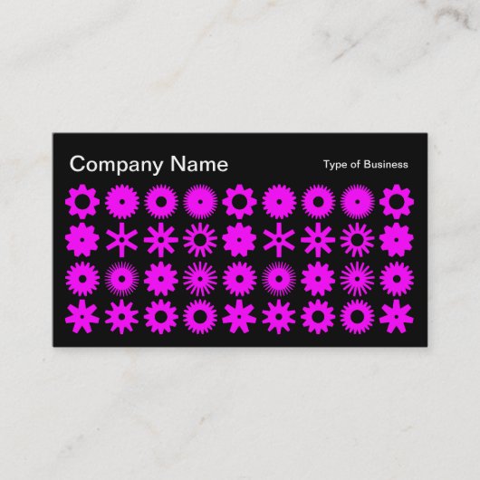 Cogs - Magenta auf schwarz Visitenkarte (Vorderseite)