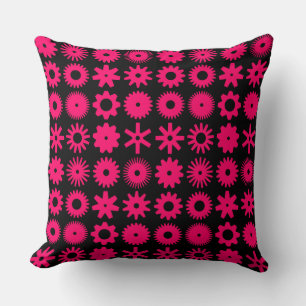Cogs - Neon Red on Black Kissen