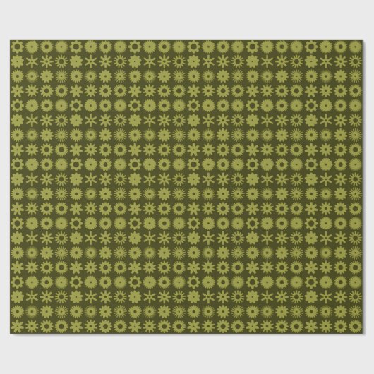 Cogs - Olive on Dark Olive Geschenkpapier (Flach)