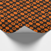 Cogs - Orange auf schwarz Geschenkpapier (Ecke)
