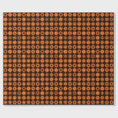 Cogs - Orange auf schwarz Geschenkpapier (Flach)