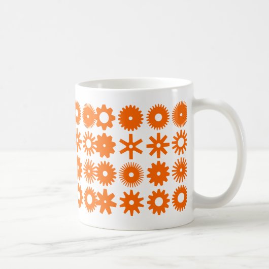 Cogs - Orange auf Weiß Kaffeetasse (Rechts)