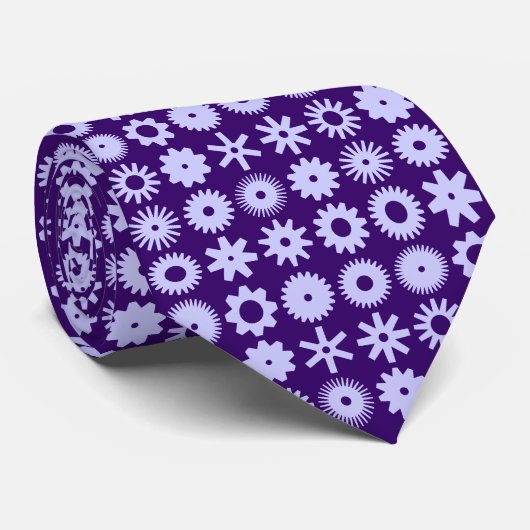 Cogs - Pulver Blue on Deep Lila Krawatte (Gerollt)