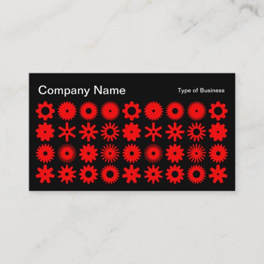 Cogs - rot auf schwarz visitenkarte (Vorderseite)