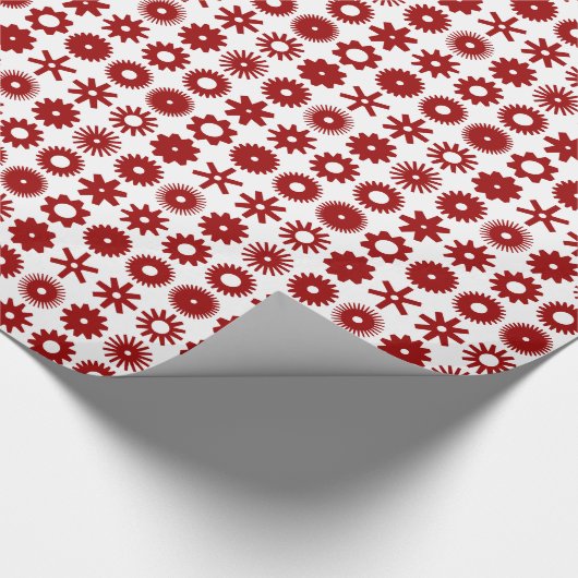Cogs - Ruby Red on White Geschenkpapier (Ecke)