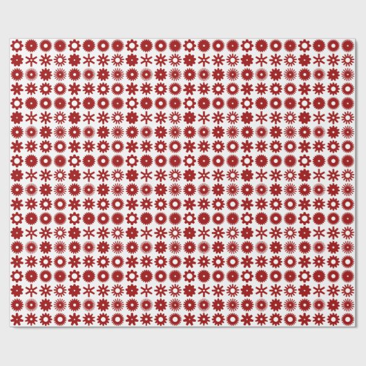 Cogs - Ruby Red on White Geschenkpapier (Flach)