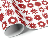 Cogs - Ruby Red on White Geschenkpapier (Rolleneckpunkt)