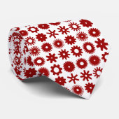 Cogs - Ruby Red on White Krawatte (Gerollt)