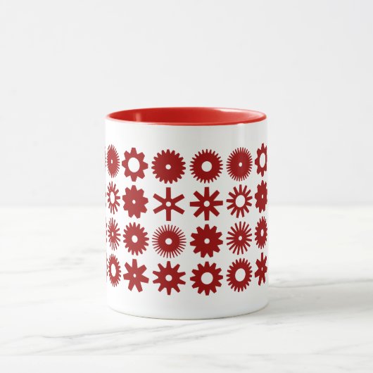 Cogs - Ruby Red on White Tasse (Zentrum)