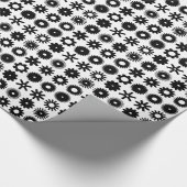 Cogs - Schwarz auf Weiß Geschenkpapier (Ecke)