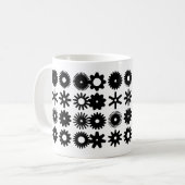 Cogs - Schwarz auf Weiß Kaffeetasse (Vorderseite Links)