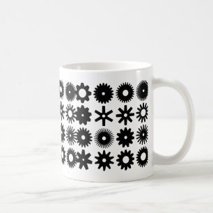 Cogs - Schwarz auf Weiß Kaffeetasse